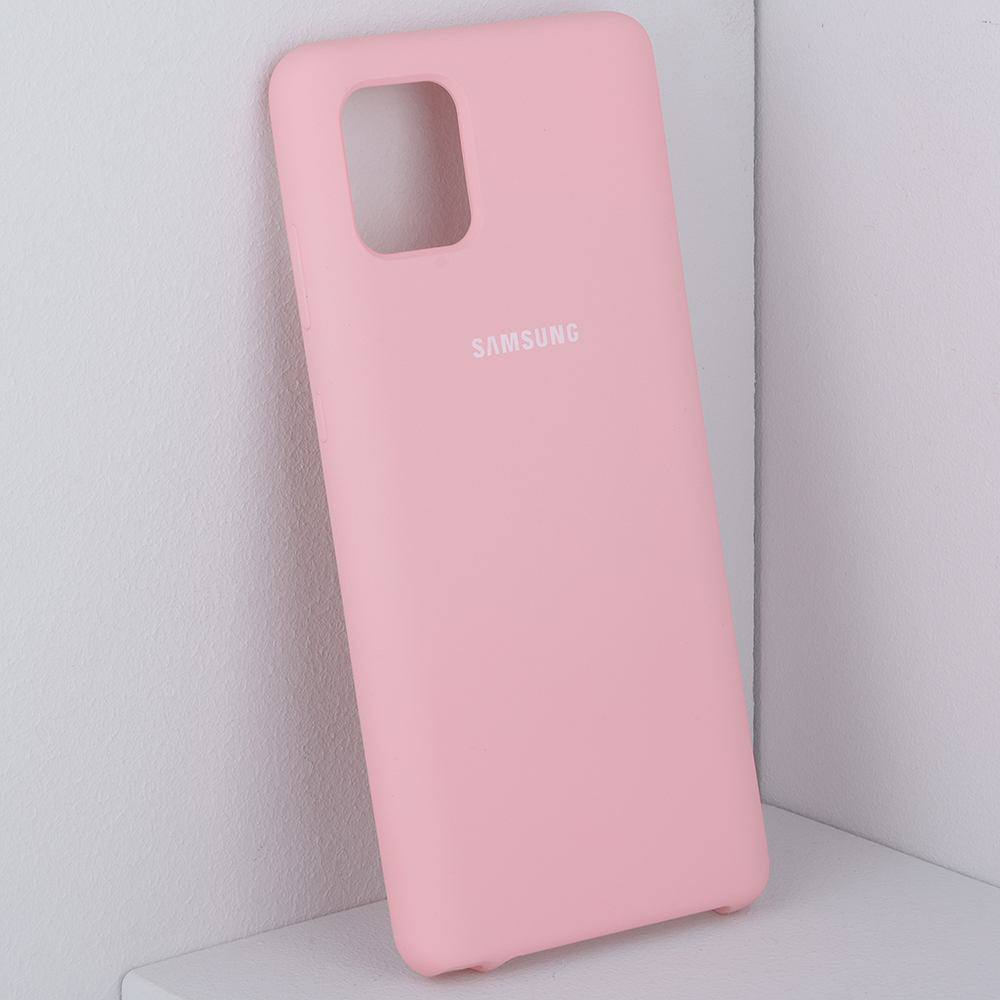 Husa spate cu logo pentru Samsung Galaxy A71 Roz