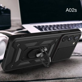 Husă protecție cu suport magnetic pentru Samsung Galaxy A02s Neagră