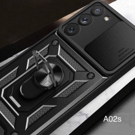 Husă protecție cu suport magnetic pentru Samsung Galaxy A02s Neagră