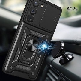 Husă protecție cu suport magnetic pentru Samsung Galaxy A02s Neagră