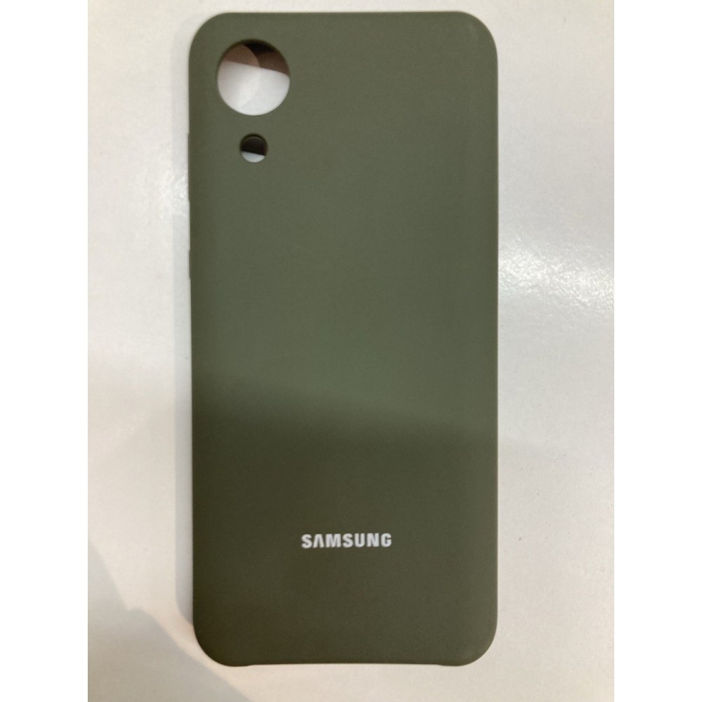 Husa spate cu logo pentru Samsung Galaxy A03 Core Verde-închis