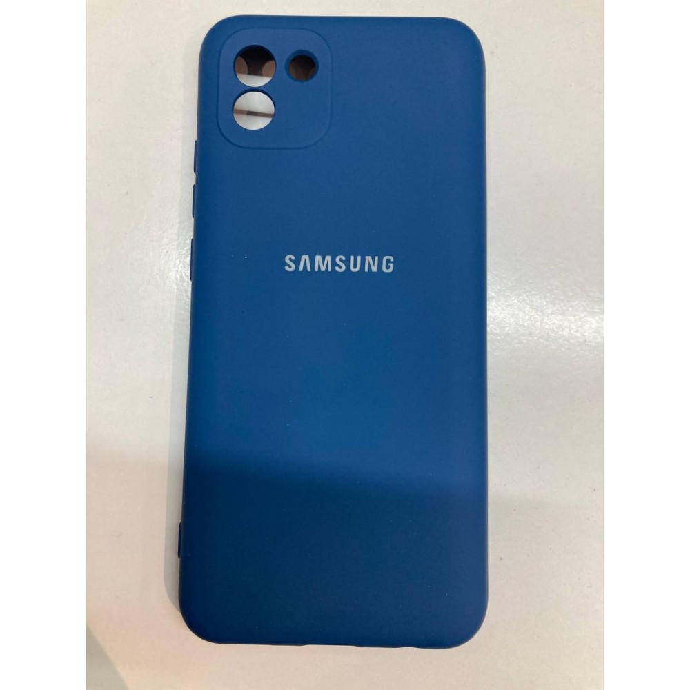 Husa spate cu logo pentru Samsung Galaxy A03 Albastru