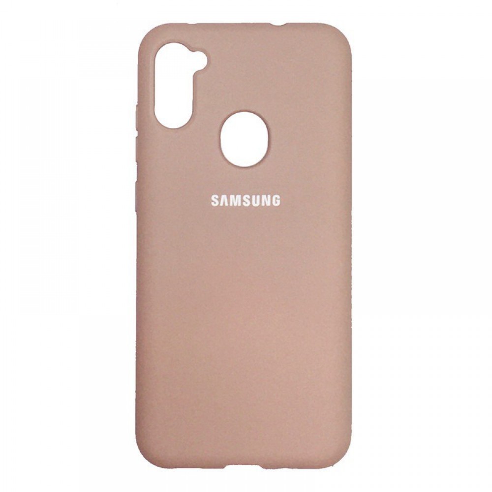 Husă spate cu logo pentru Samsung Galaxy M11 Cafeniu-deschis