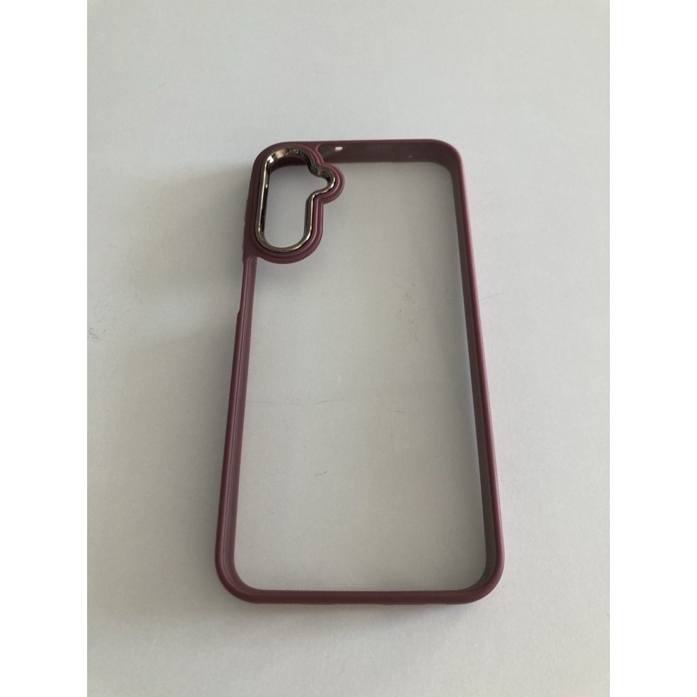 Husă Transparentă Vișinie din Silicon și Policarbonat pentru Samsung Galaxy A34