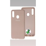 Husă spate cu logo pentru Samsung Galaxy A40 Cafeniu-deschis