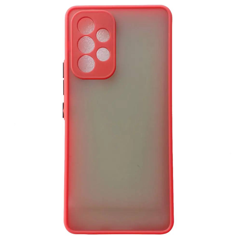 Husa Din Silicon Policarbonată Transparentă Samsung Galaxy A53 5G Roșie
