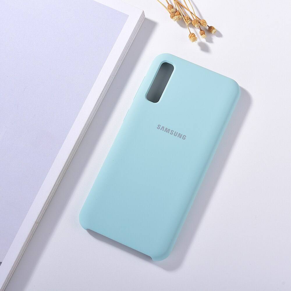 Husa spate cu logo pentru Samsung Galaxy A70 Turcuaz