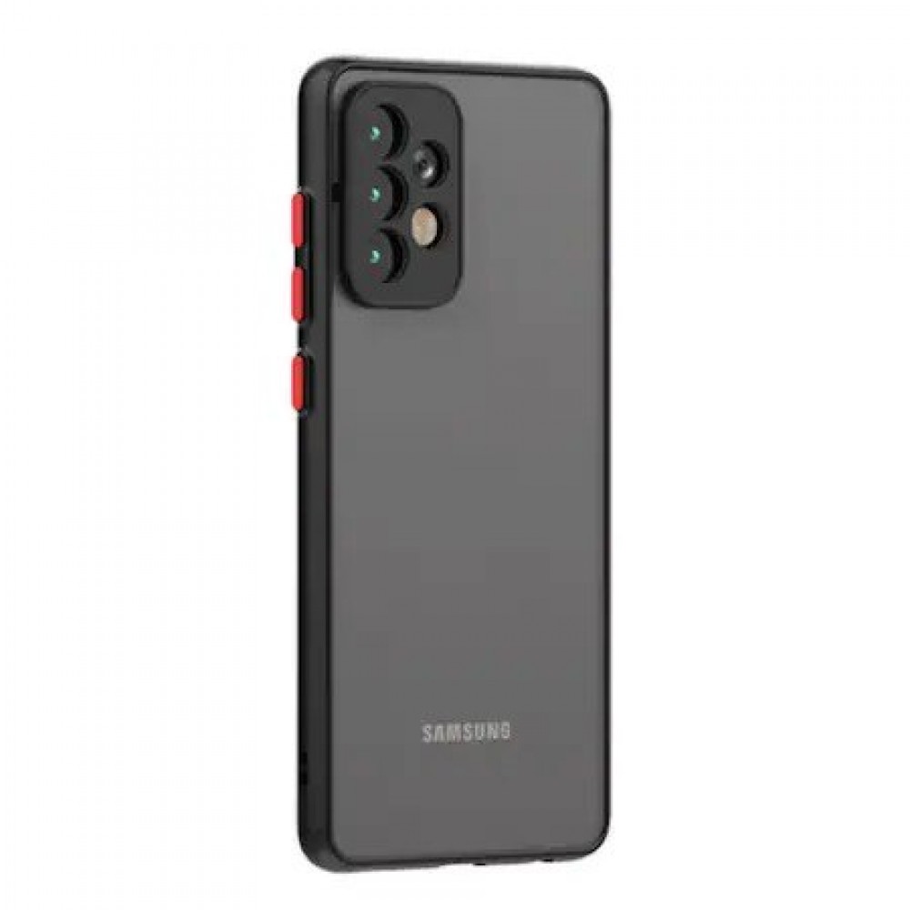 Husa Din Silicon Policarbonată Transparentă Samsung Galaxy A73 Neagră