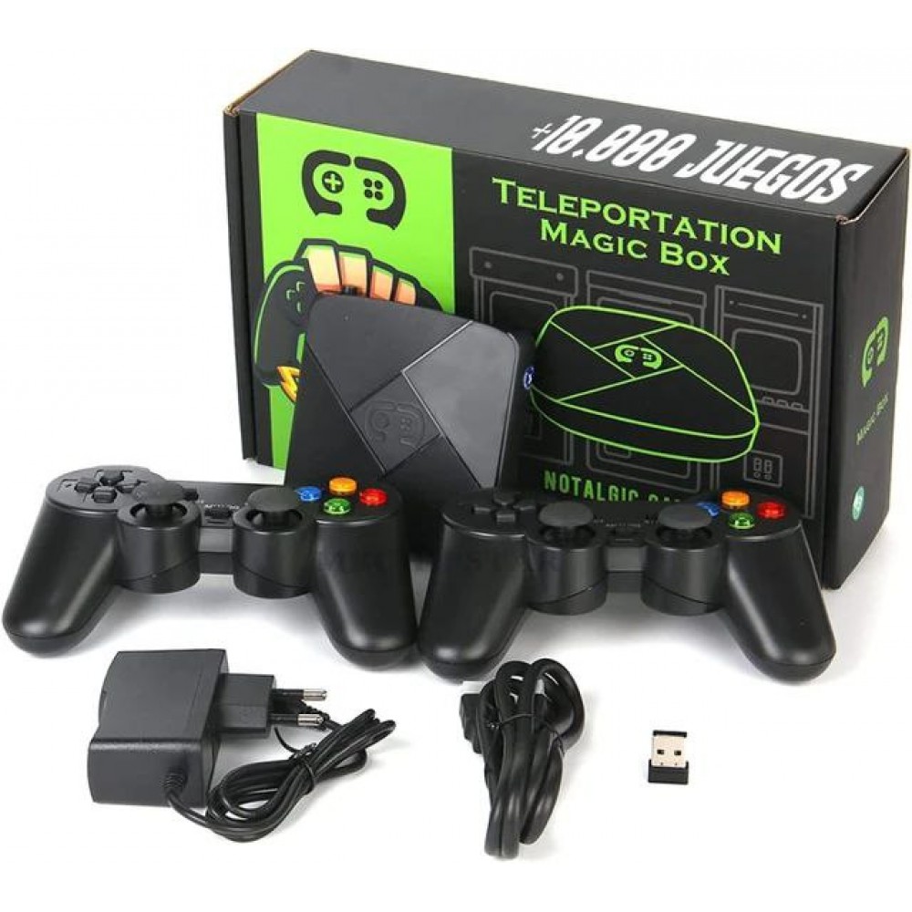 Consola Magic Box 4K 32GB cu peste 10000 jocuri și player dual wireless