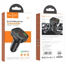 FM Modulator Hoco E59 Promise cu încărcare rapidă QC3.0 18W