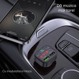 FM Modulator Hoco E59 Promise cu încărcare rapidă QC3.0 18W