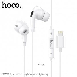 Căști Hoco M77 cu fir și tehnologie vacuum, culoare albă