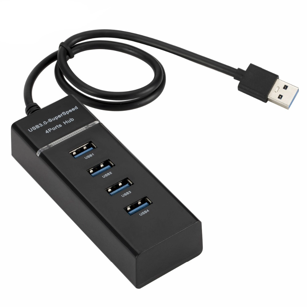Hub USB 3.0 cu 4 porturi Super Speed Negru