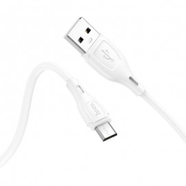 Cablu USB MicroUSB HOCO X61 2.4A alb 1m silicon