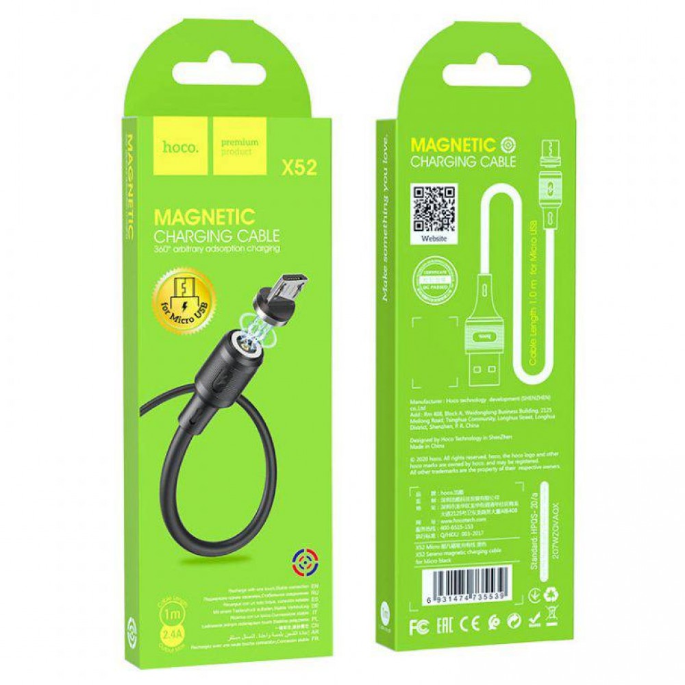 Cablu de încărcare magnetică USB la Micro-USB X52 Sereno