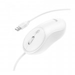 Mouse cu fir Hoco GM13 Estiem alb, compatibil Laptop și PC