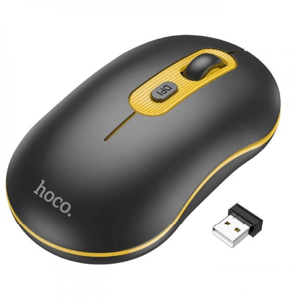 Mouse laptop Hoco GM21 Platinum 2.4G alb cu senzor laser