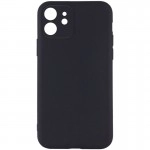 Husă silicon cu protecție cameră pentru iPhone 12 neagră