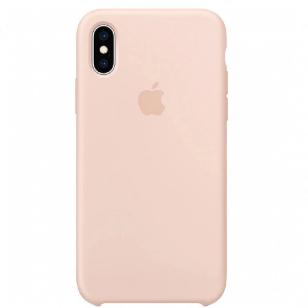 Husă de protecție bej cu logo pentru iPhone X