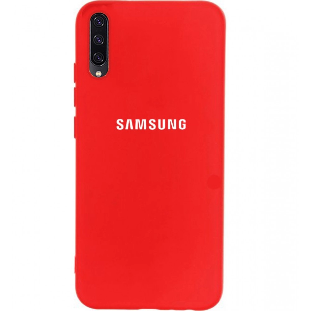 Carcasă Samsung Galaxy A70 roșie cu logo, rezistentă și anti-alunecare