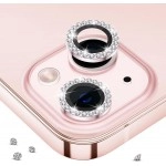 Set protecție sticlă obiectiv iPhone 14 pietricele roz deschis