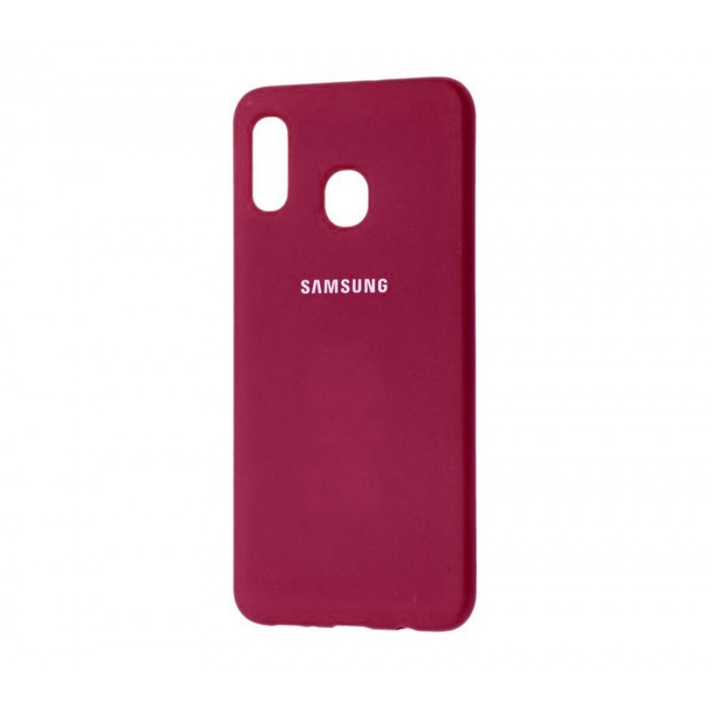 Carcasă rezistentă cu logo pentru Samsung Galaxy A40 Visiniu